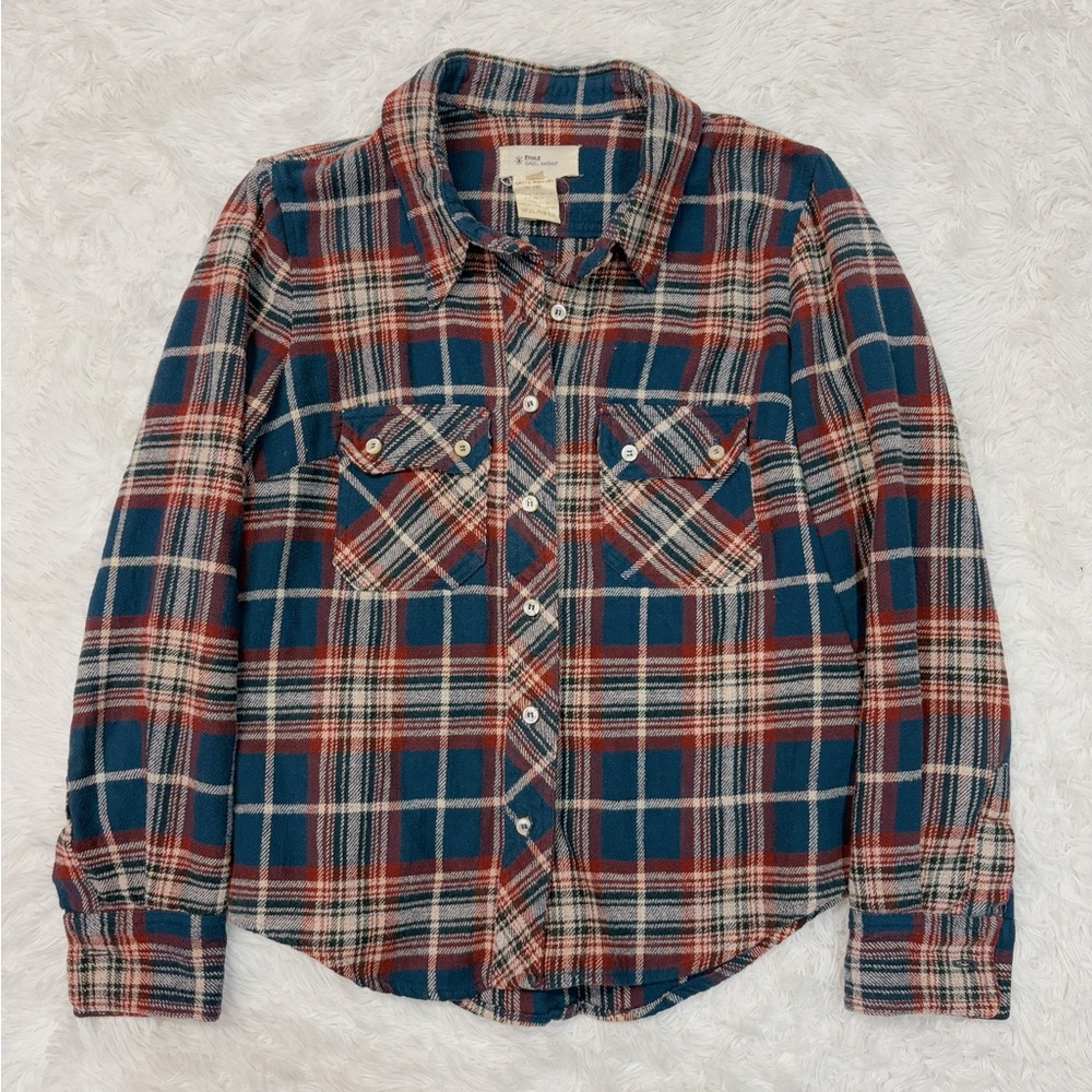 Isabel Marant Red and Blue Plaid Button Down Shirt